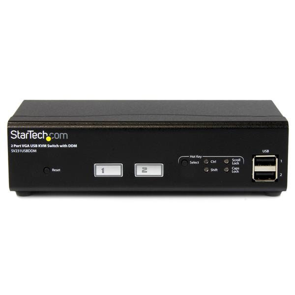 KVM Switch 2 Port USB Vga With Ddm Fast Switching Technology And Cables