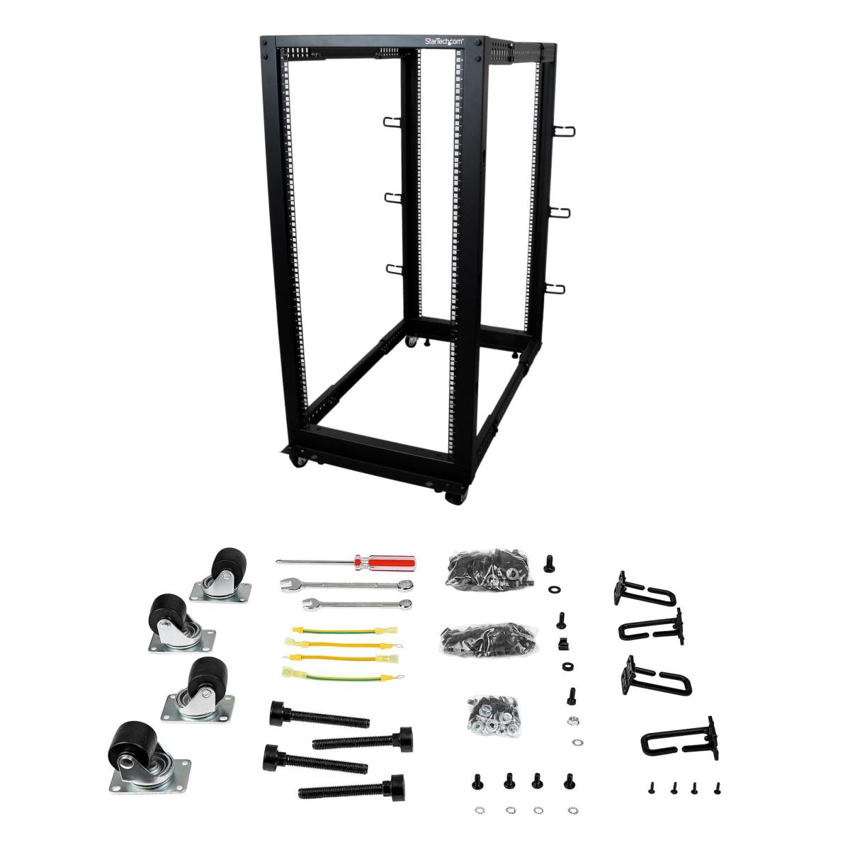 Adjustable Depth 4 Post Open Frame Server Rack Cabinet 25u