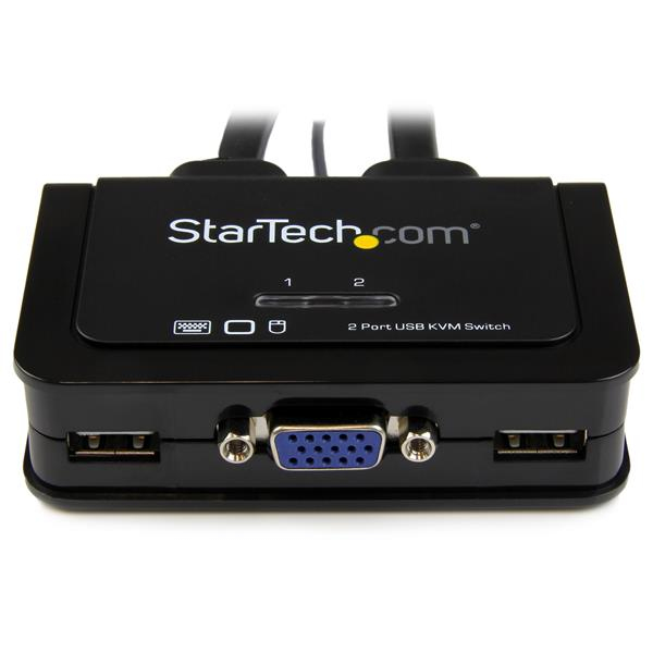 KVM Switch 2 Port USB Vga Cable - USB Powered With Remote Switch