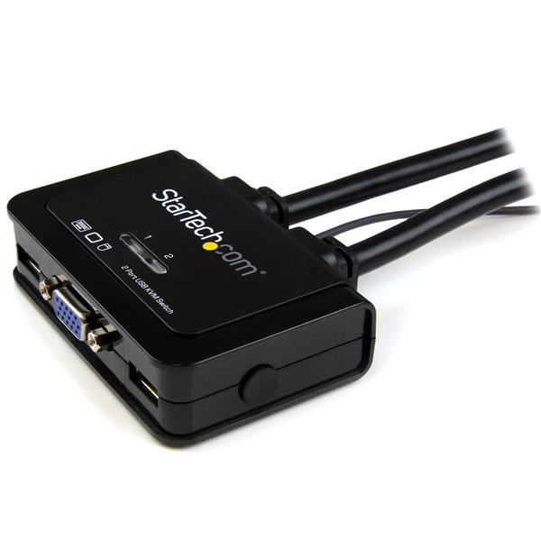 KVM Switch 2 Port USB Vga Cable - USB Powered With Remote Switch