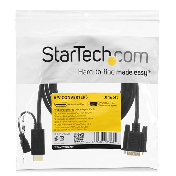 Hdmi To Vga Active Adapter Converter Cable 2m