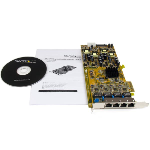 Gigabit Power Over Ethernet Pci-e Network Card 4 Port - Pse / Poe Pci-e Nic