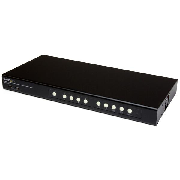KVM Switch 4 Port DVI USB With Dual DVI Console And Quad-view 4-in-1 Display