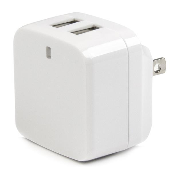Dual-port USB Wall Charger - International Travel - 17w/3.4a - White