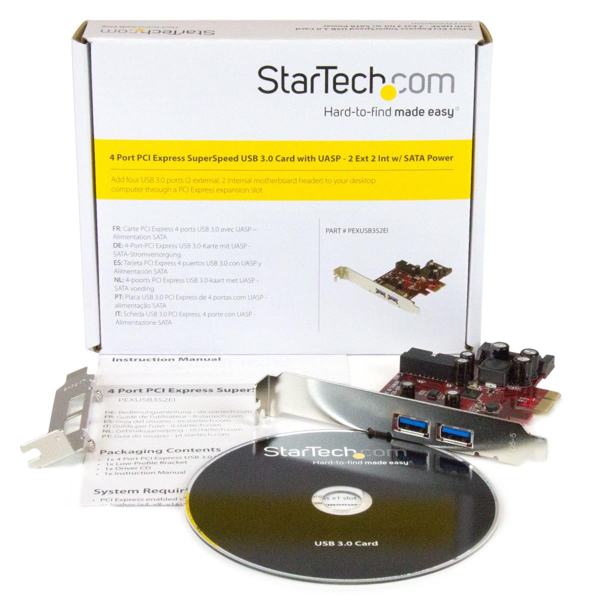 Pci-e USB 3.0 Card 4-port - 2 External, 2 Internal - SATA Power