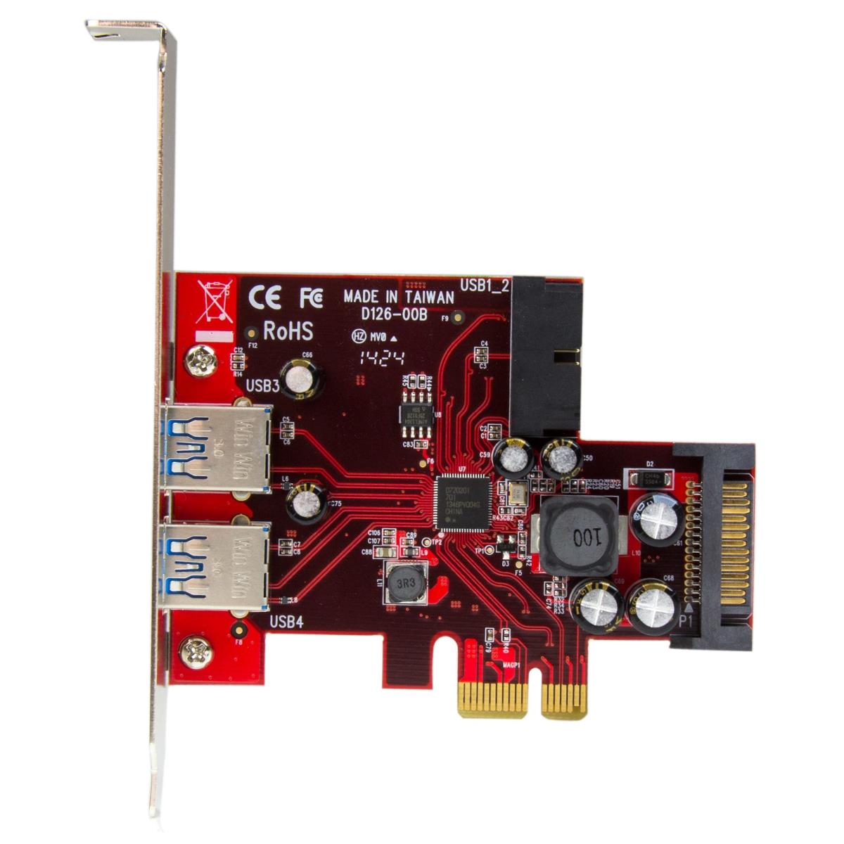 Pci-e USB 3.0 Card 4-port - 2 External, 2 Internal - SATA Power
