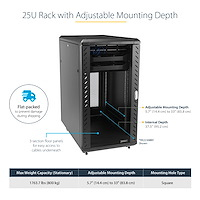 Knock-down Server Rack Cabinet With Casters 25u 36in