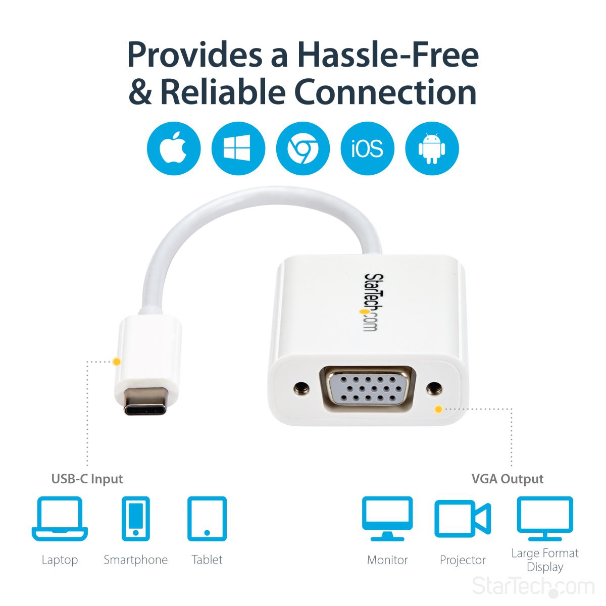 USB-c To Vga Adapter - White