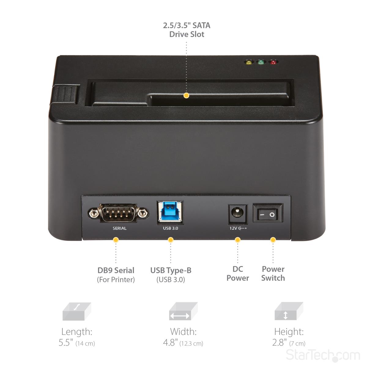 Dock  - Drive Eraser And For 2.5 / 3.5in SATA SSD / HDD - USB 3.0