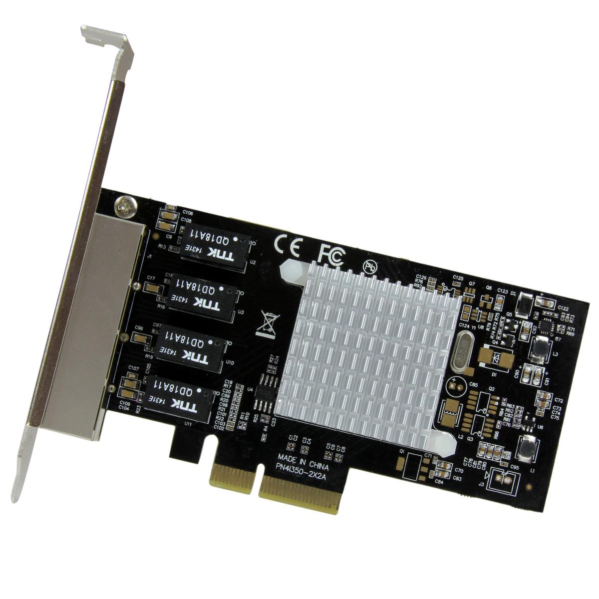 Gigabit Network Adapter Card 4port W/ Intel i350-am4 Chip Pci-e In