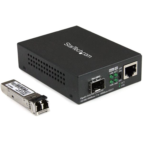 Gigabit Ethernet Fiber Media Converter - Rj45 To 850nm Mm Lc - 550m