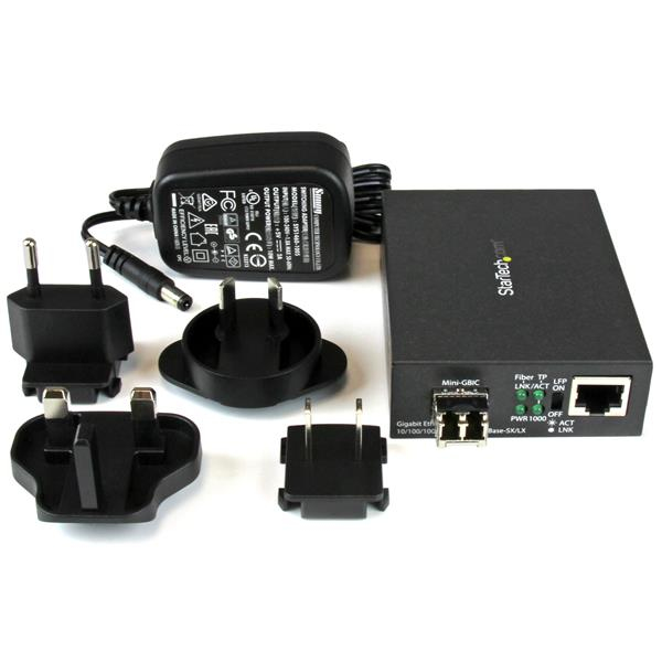 Gigabit Ethernet Fiber Media Converter - Rj45 To 850nm Mm Lc - 550m