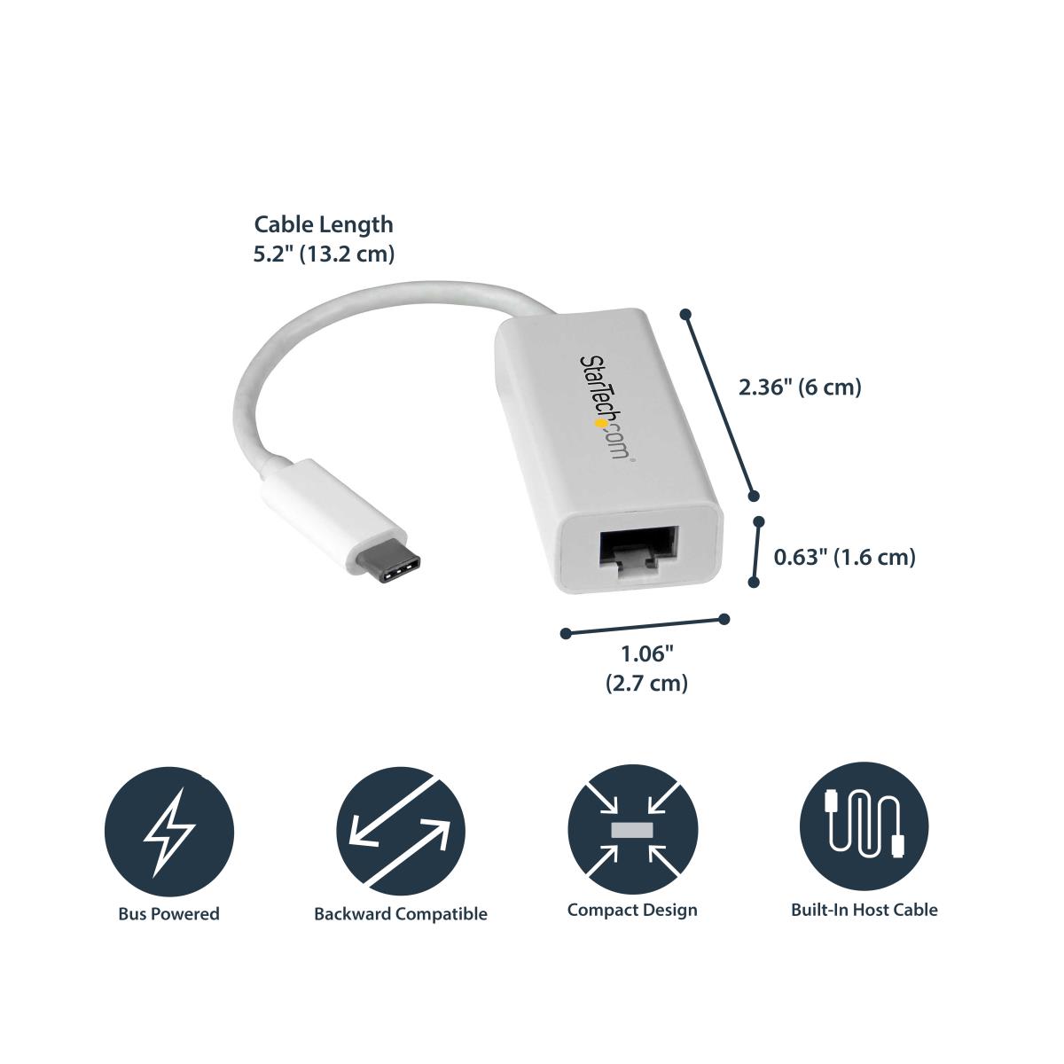 USB-c To Gigabit Network Adapter - White