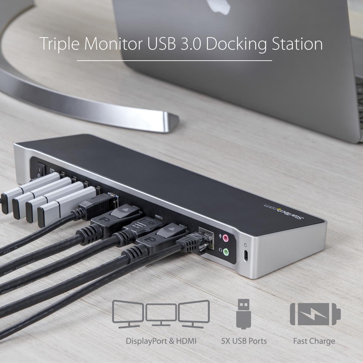 Docking Station - Universal Triple Video USB 3.0 Laptop With 4k