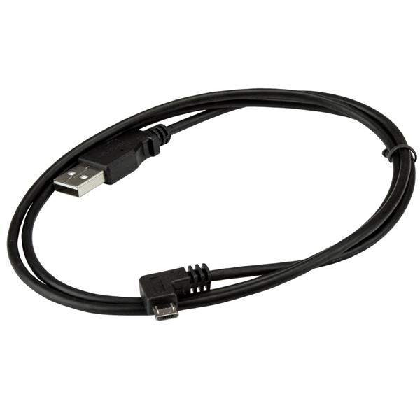 Micro-USB Charge-and-sync Cable M/m - Right-angle Micro-USB - 28/24 Awg - 1 M