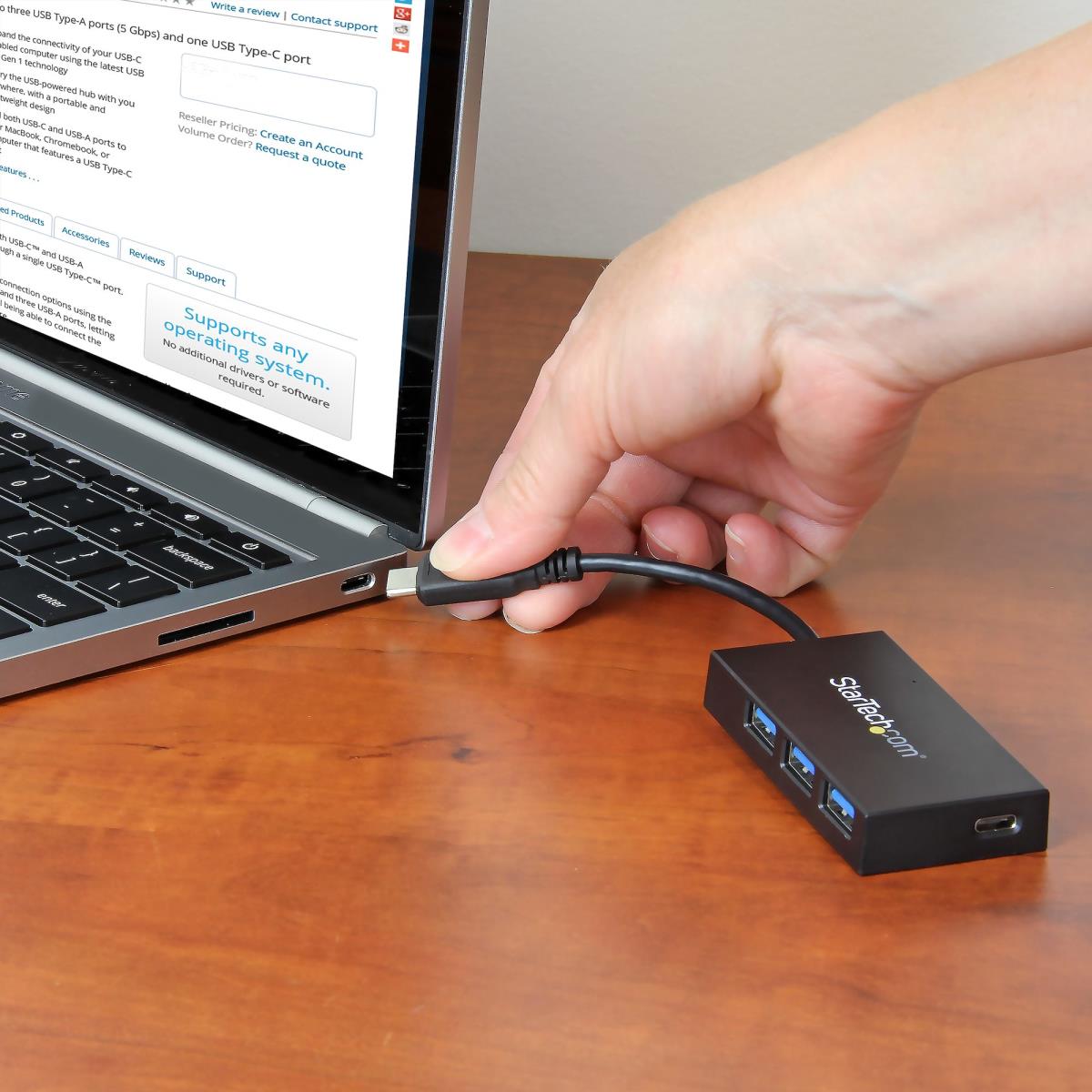 Hub 4-port USB 3.0 - USB-c To 1x USB-c And 3x USB-a