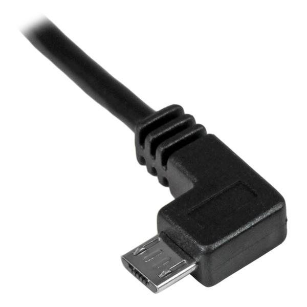 Micro-USB Charge-and-sync Cable M/m - Left-angle Micro-USB - 24 Awg - 2m