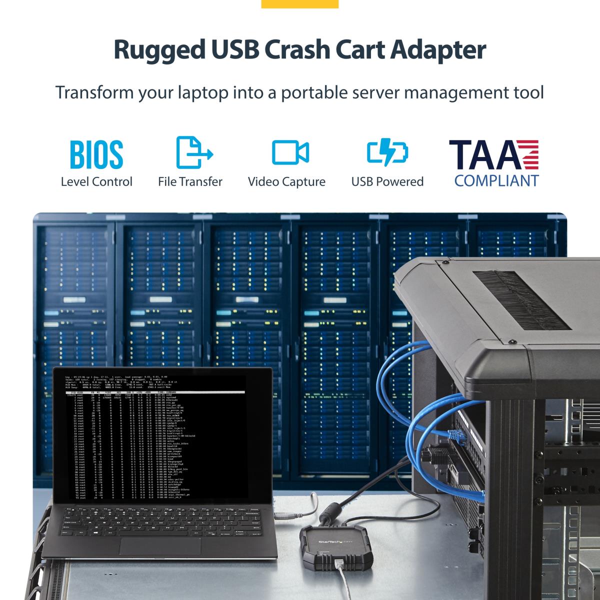 KVM Console Laptop-to-server With Rugged Housing