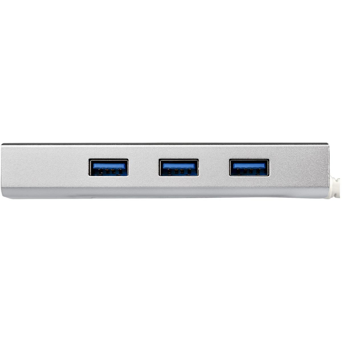 USB Hub 3port With Gigabit Network Adapter Silver