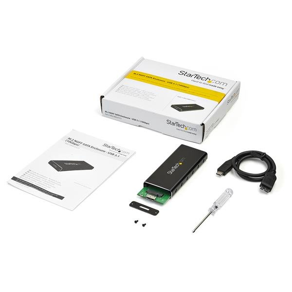 Portable M.2 Ngff SATA Enclosure - USB 3.1 (10gbps) With USB-c Cable