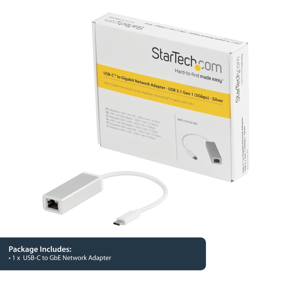 USB-c To Gigabit Network Adapter - Silver