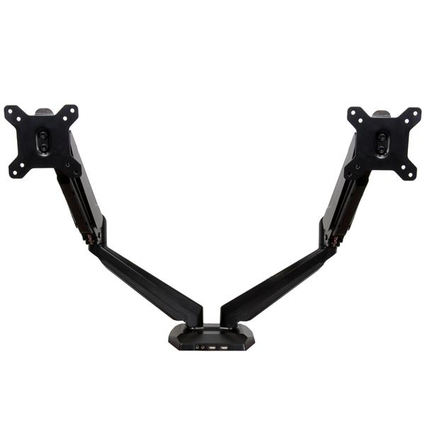 Dual Monitor Mount With 2-port USB And Audio Pass-through