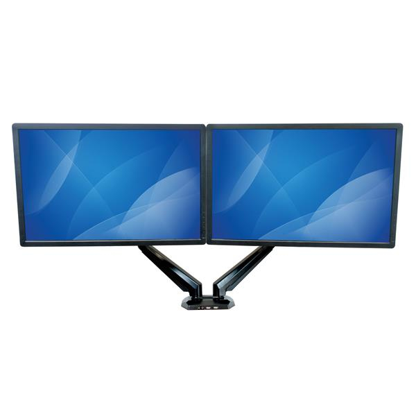 Dual Monitor Mount With 2-port USB And Audio Pass-through