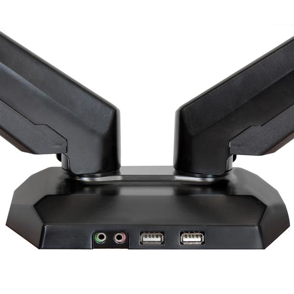 Dual Monitor Mount With 2-port USB And Audio Pass-through