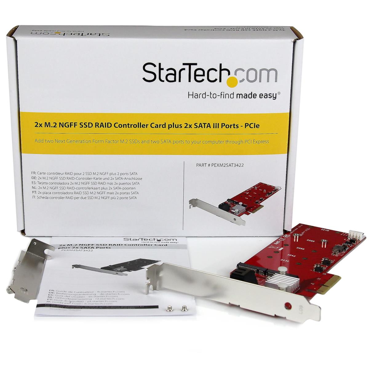 SSD Raid Controller Card Plus 2x M.2 Ngff/ 2x SATA III Ports - Pci-e
