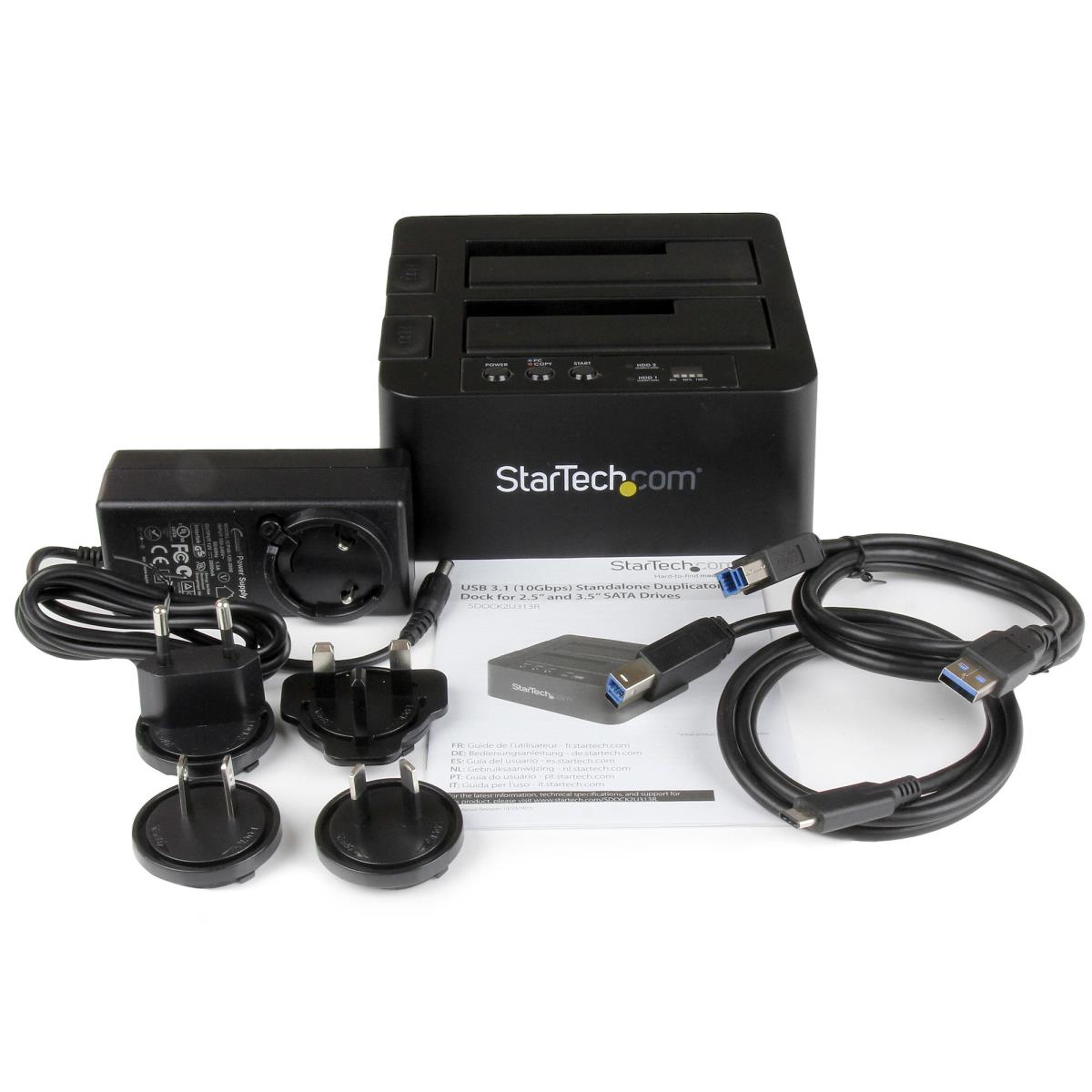 Dock - Standalone Duplicator USB 3.1 (10gbps) For 2.5in & 3.5in SATA SSD/HDD Drives - HDD Cloner