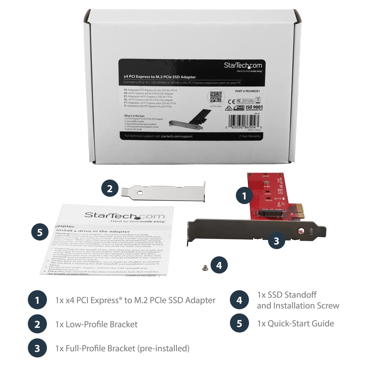 Pci-e X4 To M.2 Pci-e SSD Adapter M.2 Ngff SSD Nvme Achi Adapter