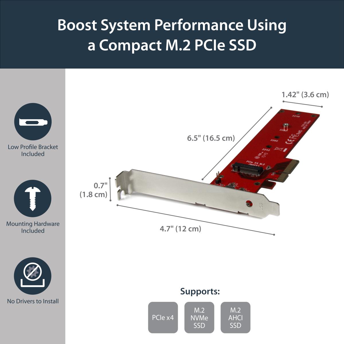 Pci-e X4 To M.2 Pci-e SSD Adapter M.2 Ngff SSD Nvme Achi Adapter