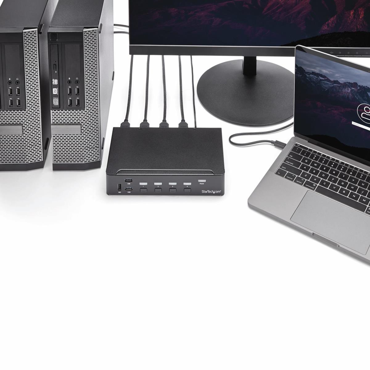 KVM Switch Hdmi - 4-port KVM Built-in USB 3.0 Hub-1080p