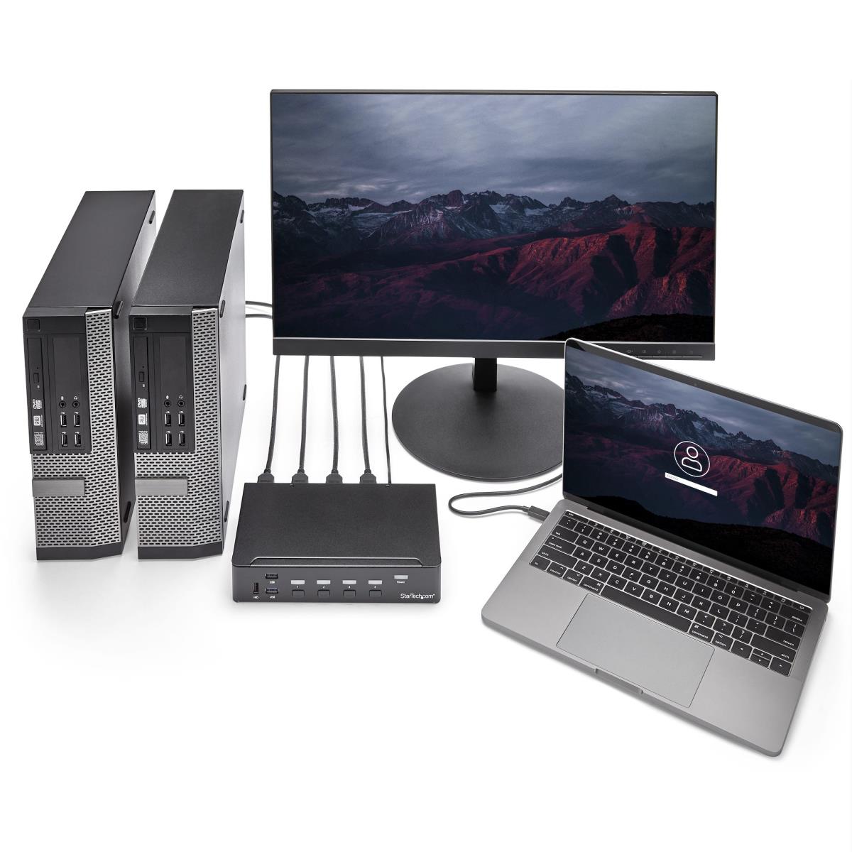 KVM Switch Hdmi - 4-port KVM Built-in USB 3.0 Hub-1080p
