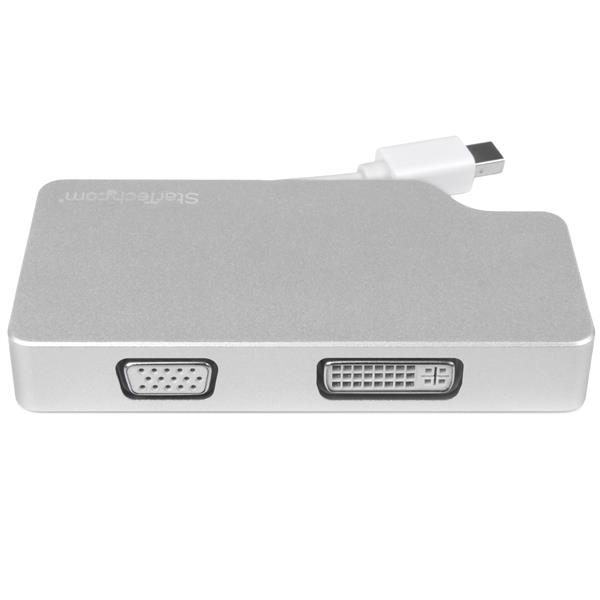 Aluminum Travel A/v Adapter 3-in-1 Mini DisplayPort To Vga DVI Or Hdmi - 4k
