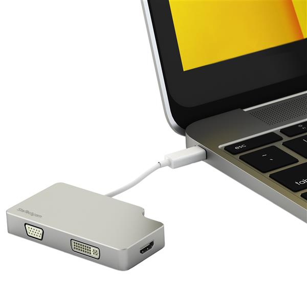 Aluminum Travel A/v Adapter 3-in-1 Mini DisplayPort To Vga DVI Or Hdmi - 4k