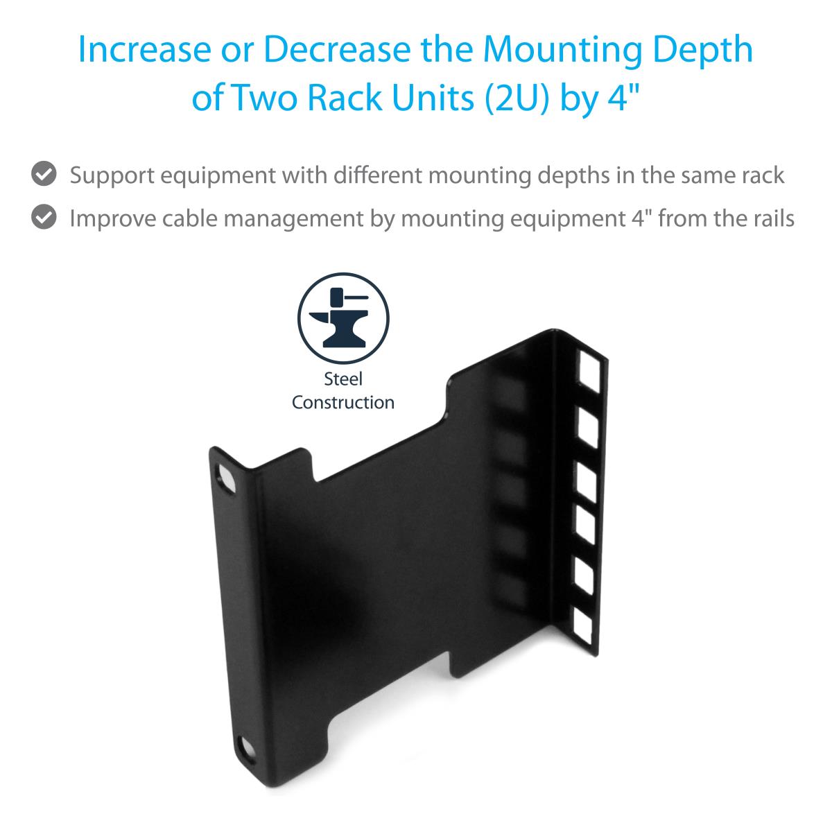 Rack Extender - 2u Rack Rack Depth Adapter Brackets-2u