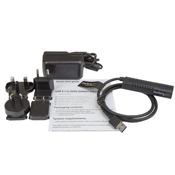 USB 3.1 (10 Gbps) Adapter Cable For 2.5in And 3.5in SATA Drives