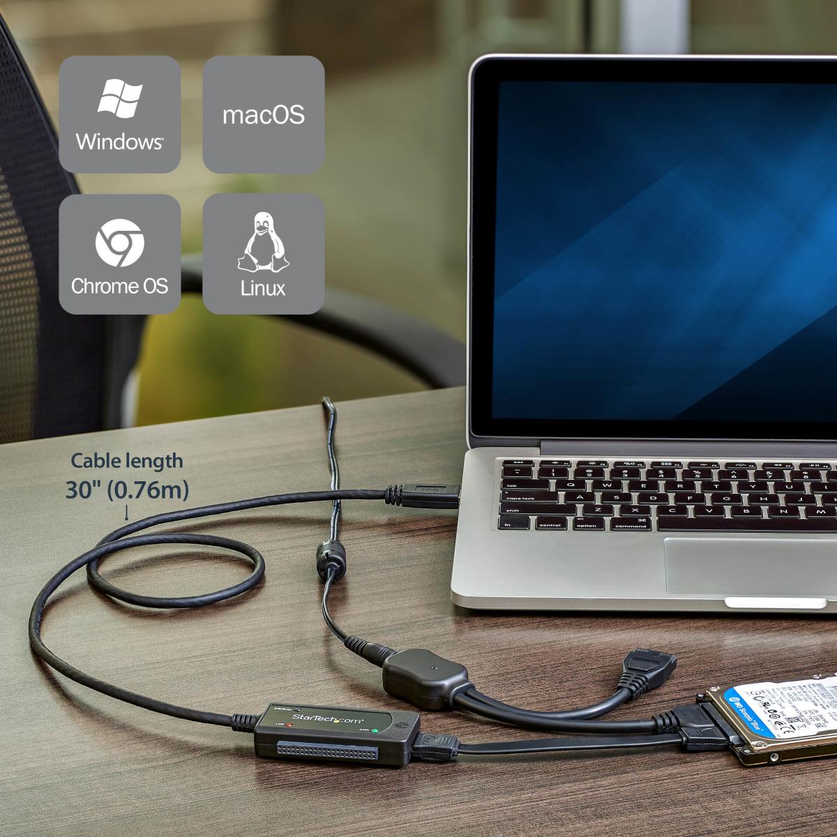 USB 3.1 (10 Gbps) Adapter Cable For 2.5in And 3.5in SATA Drives