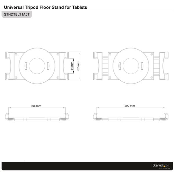 Portable Tripod Floor Stand Tablets 7in To 11in-adjustable