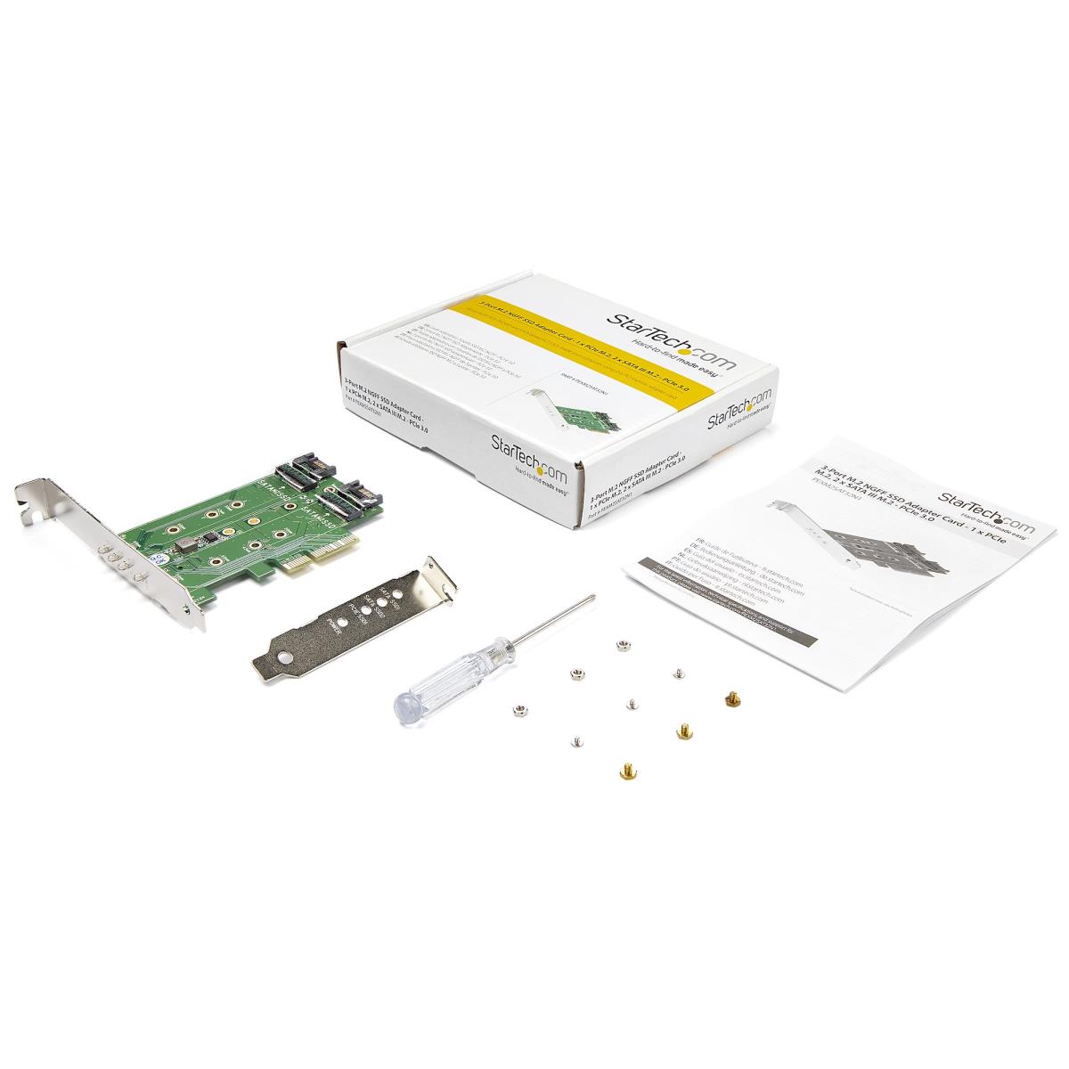M.2 SSD (ngff) Adapter Card 3-port - 1 X Pci-e (nvme) M.2, 2 X SATA III M.2 - Pci-e 3.0