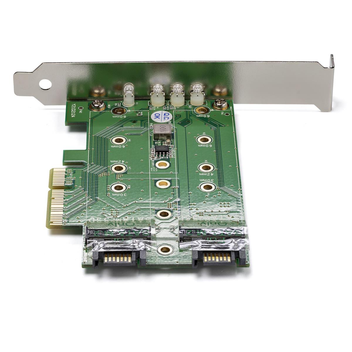 M.2 SSD (ngff) Adapter Card 3-port - 1 X Pci-e (nvme) M.2, 2 X SATA III M.2 - Pci-e 3.0