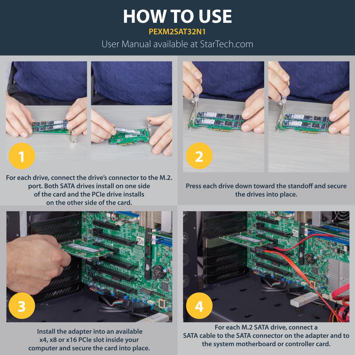 M.2 SSD (ngff) Adapter Card 3-port - 1 X Pci-e (nvme) M.2, 2 X SATA III M.2 - Pci-e 3.0