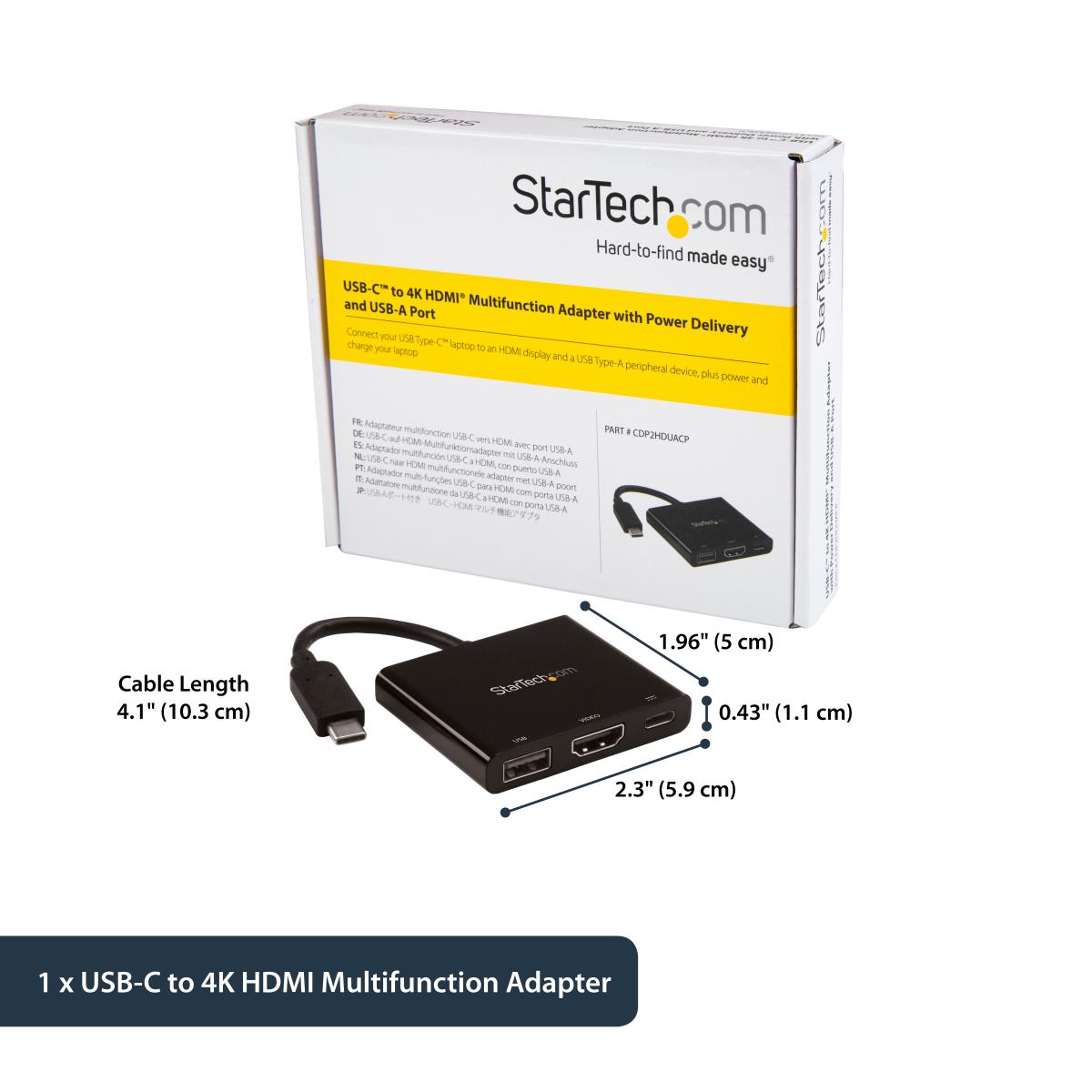 USB Type-c To Hdmi Adapter Pd&USB Port-USB-c 4k Adapter