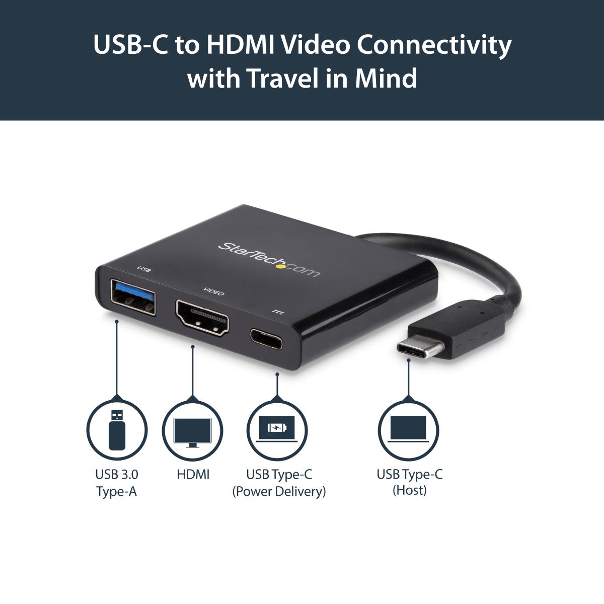 USB Type-c To Hdmi Adapter Pd&USB Port-USB-c 4k Adapter