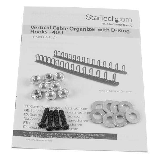 Vertical Cable Organizer With D-ring Hooks - 0u - 6ft