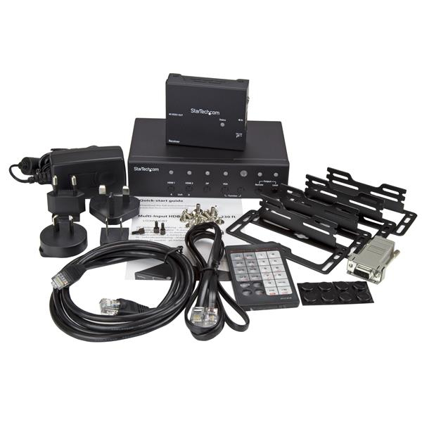Multi-input Hdbaset Extender With Built-in Switch - DisplayPort Vga/ Hdmi Over Cat5/ CAT6 - Up To 4k