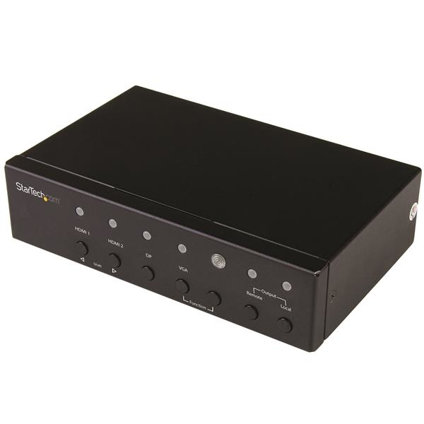 Multi-input Hdbaset Extender With Built-in Switch - DisplayPort Vga/ Hdmi Over Cat5/ CAT6 - Up To 4k