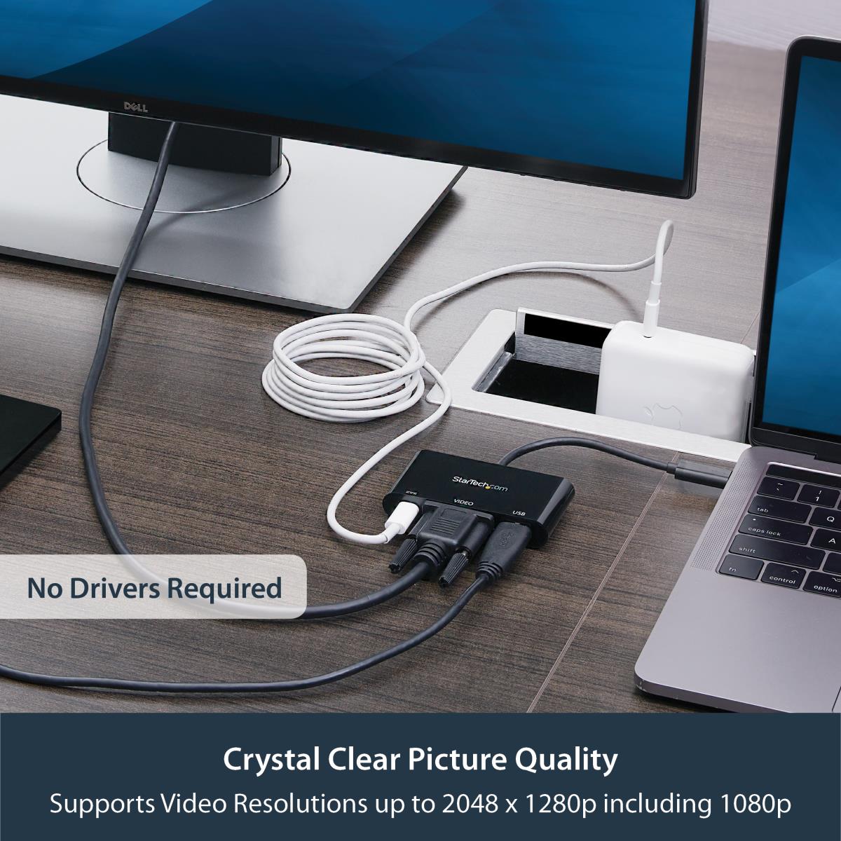 USB Type-c To Vga Adapter With Pd & USB Port - USB-c Adapter