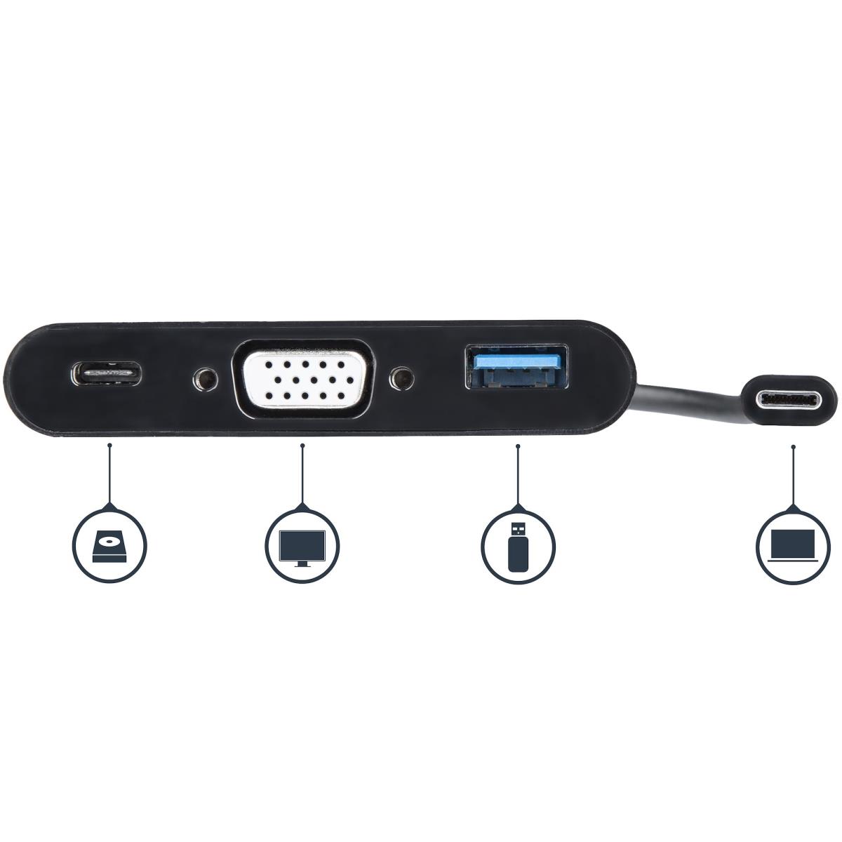 USB Type-c To Vga Adapter With Pd & USB Port - USB-c Adapter